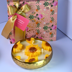 Golden Hammered Urli Gift Box - Sunflower