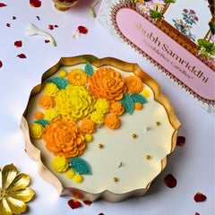 Shubh Samriddhi Marigold Lotus Urli Candle Gift Box