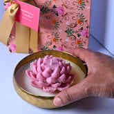 Golden Hammered Urli Gift Box - Lotus Design