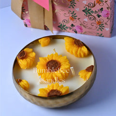 Golden Hammered Urli Gift Box - Sunflower