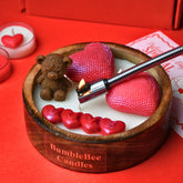 Love Teddy Wooden Candle