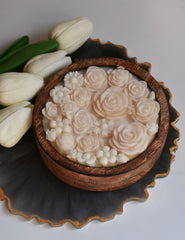 Floral Wooden Bowl