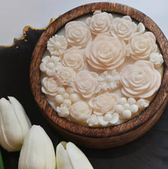 Floral Wooden Bowl