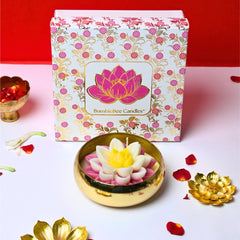 Luxury Blooming Lotus Urli Candle Gift Box