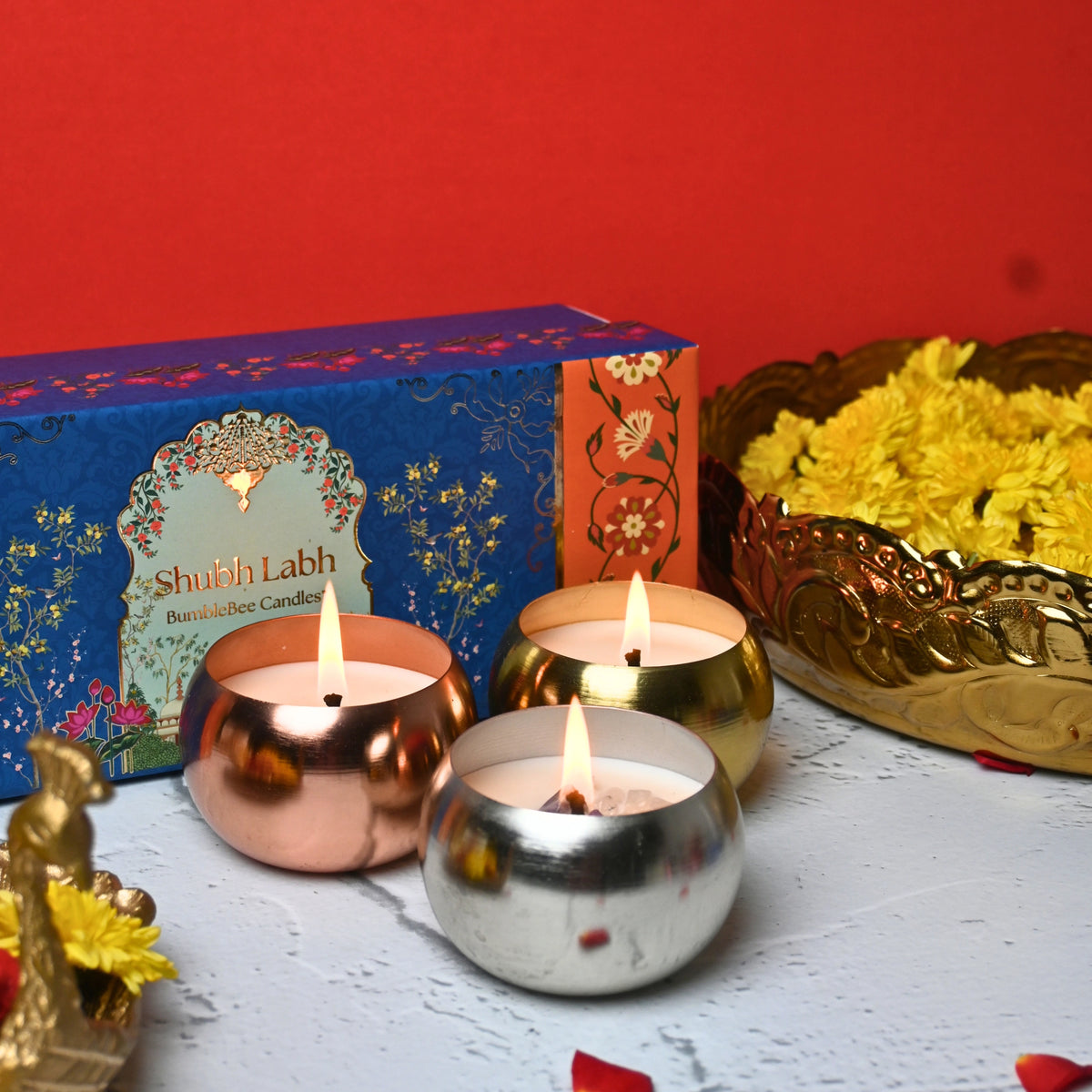 Shubh Labh - Luxury Metal Jar Set