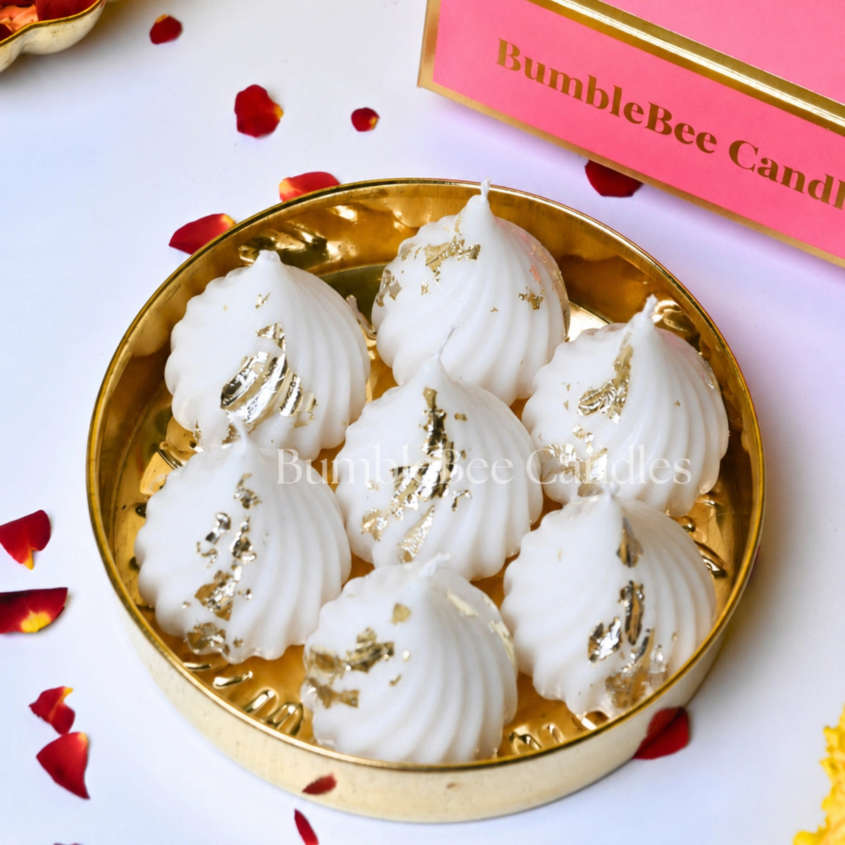 Modak Candles Set of 6 : White Color