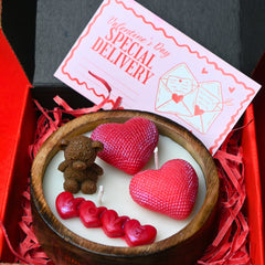 Love Teddy Wooden Candle