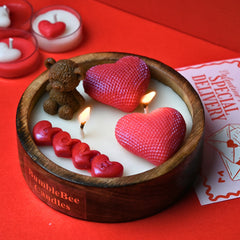 Love Teddy Wooden Candle