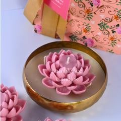 Golden Hammered Urli Gift Box - Lotus Design